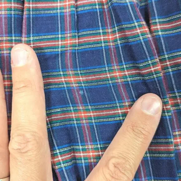 Vintage Princess Anne Dress Girls Size 4T Navy Plaid Smocked School - Picture 5 of 8